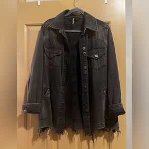 Free People Distressed Denim Jacket